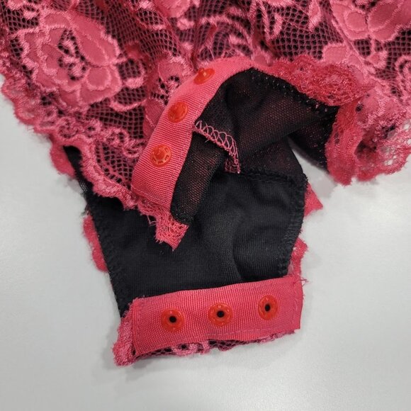 French Affair Floral Pink Lace Push-up Bodysuit Lingerie Sz Large - Picture 13 of 16